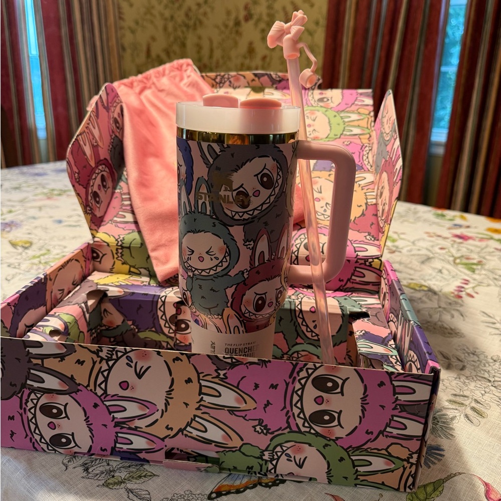 Stanley Labubu Pink Tumbler Design